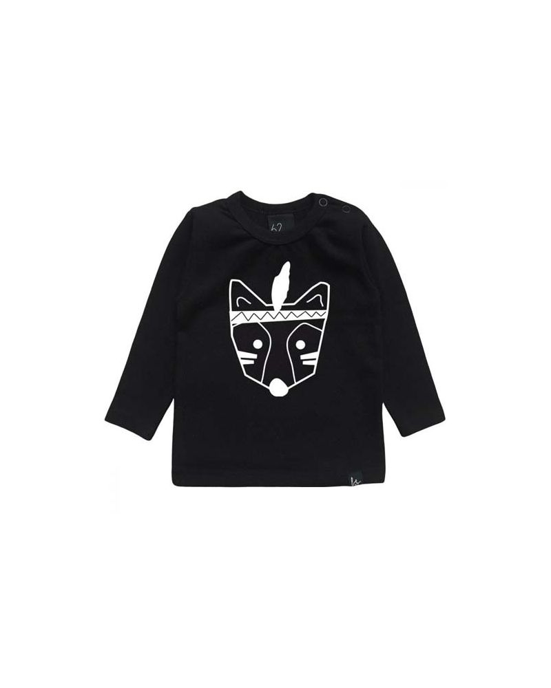 Fox longsleeve zwart/wit