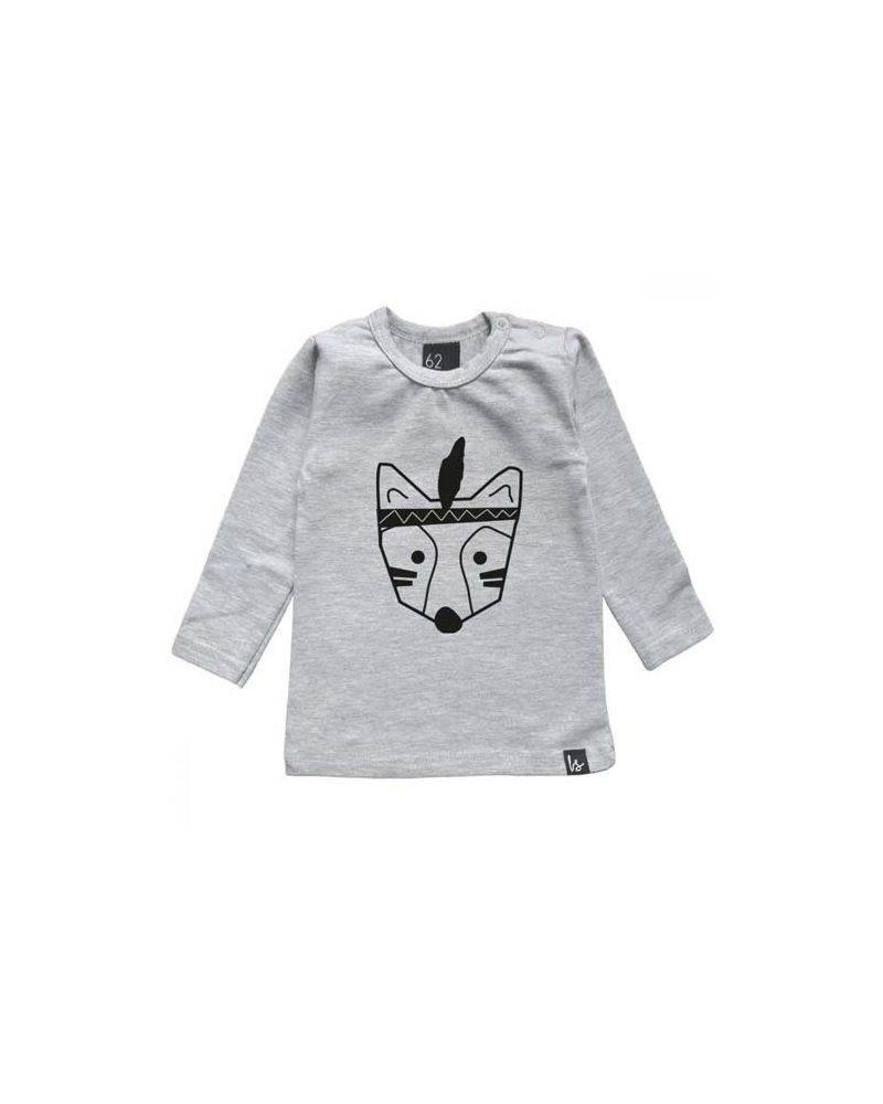 Fox longsleeve grijs/zwart