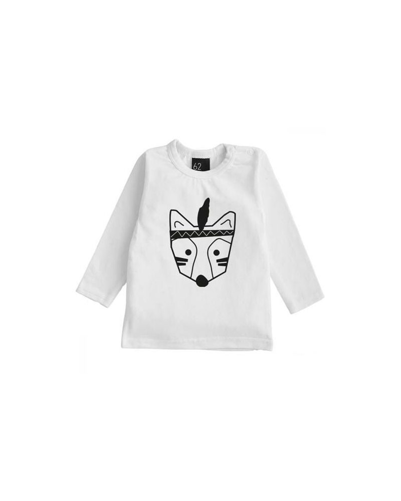 Fox longsleeve wit/zwart