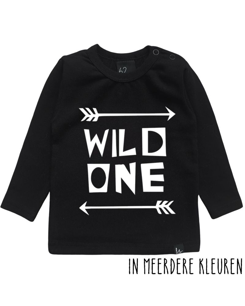 Wild one longsleeve shirt Zwart/Wit