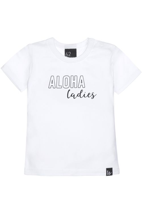 Aloha ladies t-shirt wit/zwart