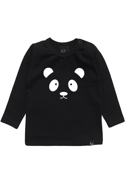 Panda longsleeve shirt Zwart/Wit