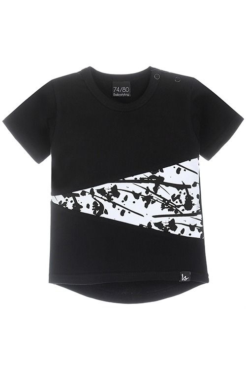 Inked mixed t-shirt (zwart/wit) (rounded back)