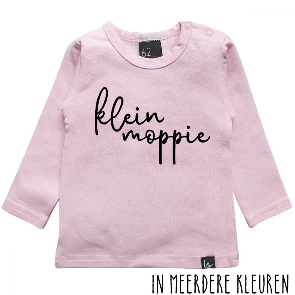 Klein moppie longsleeve shirt Roze/Zwart