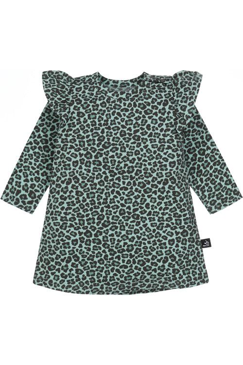 A-lijn jurkje leopard (groen) (small print)