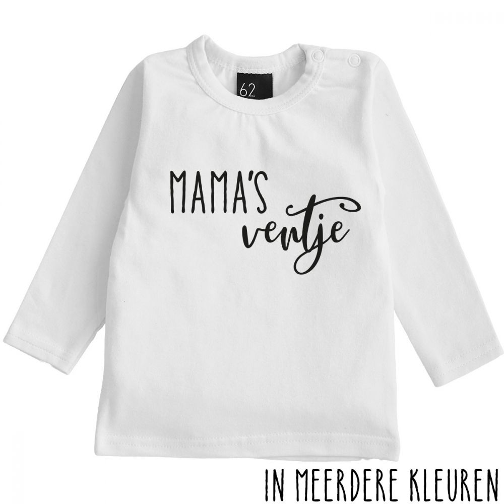 Mama's ventje longsleeve shirt Wit/Zwart
