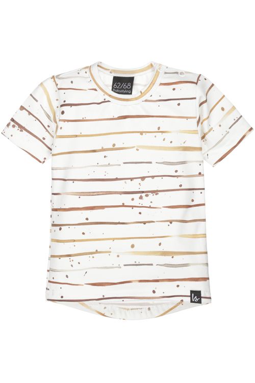 Natural stripes t-shirt (rounded back)