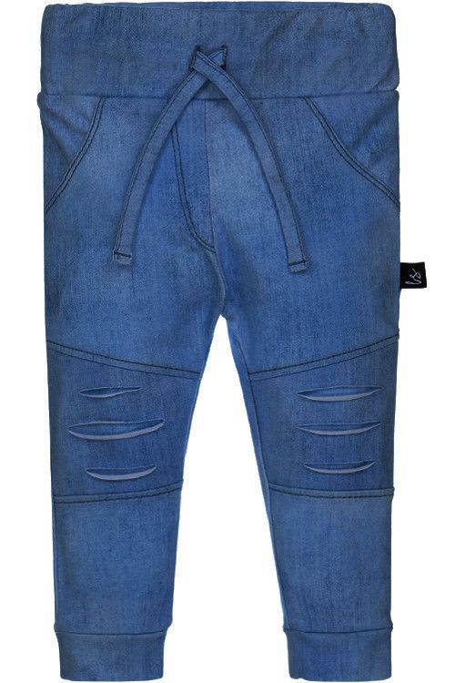 Ripped broekje (jeans look) (donkerblauw)