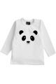 Panda longsleeve shirt Wit/Zwart